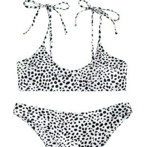 ZAFUL printed tie bralette bikini set